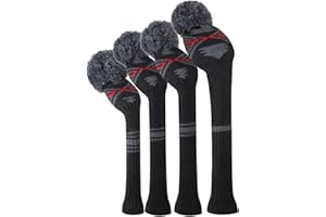 Scott Edward Set di 4 copritesta da golf in legno lavorato a maglia Fit Driver (460CC) Fairway Hybrid/UT Morbida e ben fatta Mantieni i club puliti