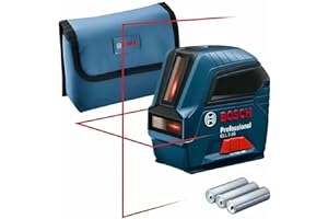 Bosch Professional laser lignes GLL 2-10 (laser rouge, portée : jusqu’à 10 m, 3 piles AA, housse)