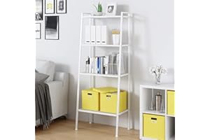 SogesHome 4-Tier Shelving Utility Shelves Metal Shelves Storage Display Rack Bookcase Home Shelf Storage Unit Standing Shelves 4 Tiers White 60 * 35.5 * 147 cm,SH-LXH-TJ60W
