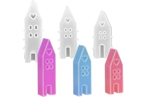 YEJAHY 3 moldes de silicona para casas, moldes de silicona para casa, moldes de silicona para casa, resina epoxi, para velas de cera de soja, artesanías, moldes de resina epoxi (A)