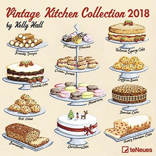 2018 Vintage Kitchen Collection Calendar- teNeues Grid Calender - Lifestyle Calendar - 30 x 30 cm