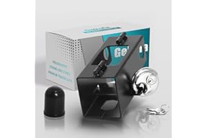 Gekufa Antivol Remorque, avec Serrure Ronde et Capuchon de Protection, Antivol de Remorque Haute Sécurité, Anti-Rouille Antivol Remorque Attelée (Noir)