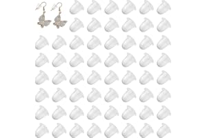 FOMGIIN 250 Stück Silikon Ohrring Stopper, Ohrringe Ohrringverschlüsse, Ohrring Stecker Ohrstecker Verschluss aus Transparent für Damen, Zum Basteln (Größe 4 x 5 mm)