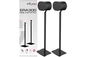 Sound Bass ERA300 Golvstativ, Svart, Premiumdesign, Dubbel (2 st) | Kompatibelt Med Sonos ERA 300, Kabelhantering, Höjd 990 mm, Tillbehör Ingår, Par