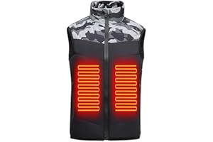 ALLENCE Gilet Chauffant USB Nu Enfants Garçons Filles Veste Chauffante 3 Températures Réglables avec Poches Doudoune Sans Manche imprimé Anime Vêtements Chauffants Lavable pour Ski Pêche Camping de Pêche