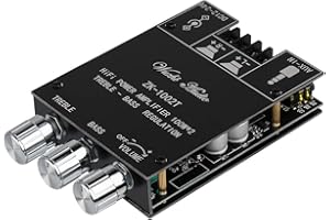 SIKKEBY HiFi Amplificador Audio,ZK-1002T Mini Bluetooth 5.0 Power amplifer módulo 2.0 Audio estéreo Power amplifer Board 200w Digital Power amplifer Receiver