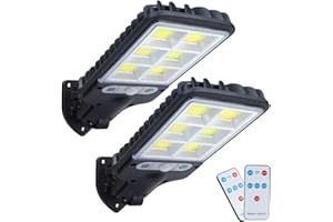 Topspeeder Lampione Solare LED Esterno, 2 Pezzi LED Lampioni Stradali Ad Energia Solare, Lampioni Solari da Esterno con Telecomando, 30W Faro LED Esterno con Pannello Solare per Garage da Giardino