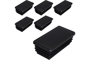 SKIR'CO Tappi rettangolari in plastica, 30 x 70 mm, tappi per tubi opachi, inserti per tubi rettangolari, tappi per pali di recinzione, colore nero RAL 9005, 6 pezzi