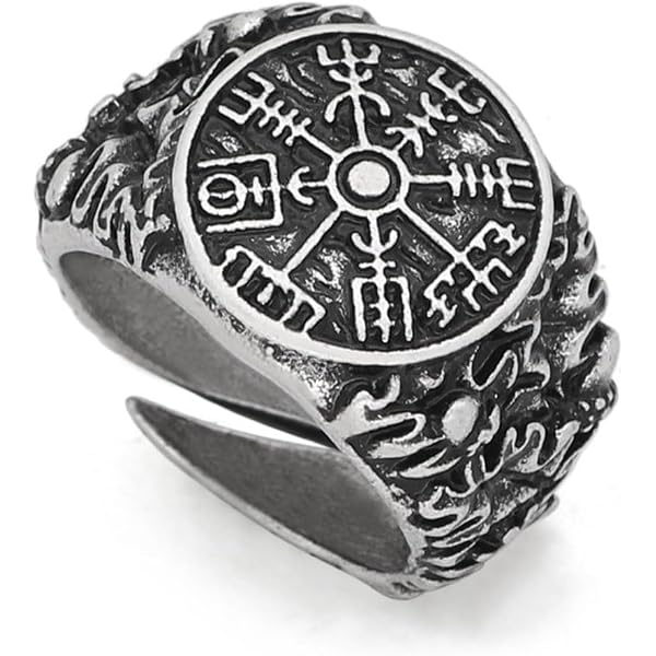 Anello Da Poker In Lega Da Uomo - Fascia Regolabile Con Design Vintage - 10