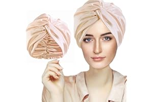 FZHGVML Silk Hair Bonnet Hair Wrap for Sleeping, Imitation Silk Bonnet Sleep Night Cap for Women Hair Care, Double Layer Soft Silky Head Scarf Match Strong Elastic Band Apply to Washing, Makeup, Sport