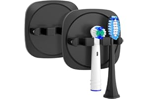 ‎FIXCHORD FIXCHORD Elektrische Zahnbürstenkopfhalter 2 Stück, Badezimmer Zahnbürstenhalter für elektrische Zahnbürsten mit starkem 3M-Aufkleber, Zahnbürste Halter für das Badezimmer, schwarz