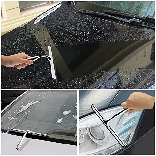 JTDEAL Edelstahl Duschabzieher, Duschwischer, Badezimmerwischer mit Wandaufhänger für Spiegel, Fenster Glas - 4