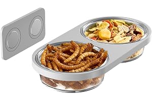 Magnetiska hamstrar matningskant med 2-pack plastskålar matmatmatare vattenskål för dvärghamstrar gerbils möss råttor Degus (