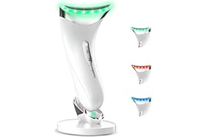 BENTFINE Appareil Anti Rides Visage Massage 3 en 1 Modes 45℃ EMS Lifting Massage avec Socle Soin Anti-âge de Peau Électrique Appareil de Beauté Vibration Tonification Pour Raffermissement du Visage et du Cou