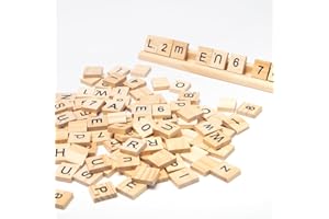 Bofanze 301 Pièces Tuiles de Lettre en Bois Mini Lettre en Bois et Chiffres Artisanat avec Numéros de Scrabble Alphabet pour l'éducation des Enfants,Décoration de Chambre