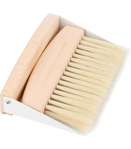 Lot Balayette Et Pelle De Table Bois Et Métal - Kit Nettoyage Compact Pour Cuisine, Jardin Et Voyage