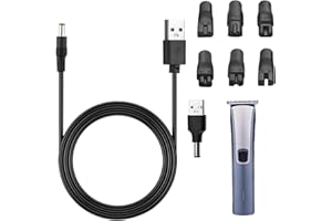 JUGNAW USB Shaver Charger Cable - Durable 5V Power Supply with 7 Charging Cord Heads - Replacement Power Lead Compatible with Various Shavers, Purifiers, Electric Hairdressers, and More