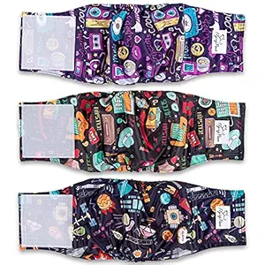 Flying Paws Male Dog Diapers Washable Male Dog Wraps Belly Band(Pack of 3), Reusable Doggie Diapers, Durable Puppy Diapers High Absorbing, XSmall