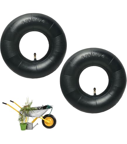 Chambre à air coudée 350/400/410 x 4 – Compatible tracteurs tondeuses et motoculteurs – Valve coudée pour roues 4 pouces