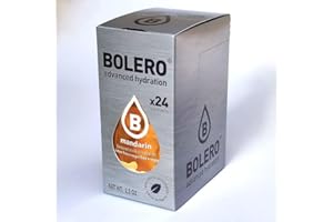 BOLÉRO Bolero Drink - 24 bolsitas de 3 g de fruta preparada en polvo soluble para bebida fresca en agua, 72 gramos endulzado con stevia (Mandarin)