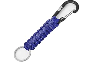 EOTW Portachiavi Paracord Con Moschettone, Robusto Portachiavi in Paracord di Sopravvivenza Militare per Uomini e Donne in Campeggio (Blu)
