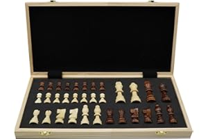 Icegrey Echecs en Bois Pliant Jeux Traditionnels Rangement Portable Echiquier International pour Enfants et Adultes Voyage en Plein air à l'école 40x40cm