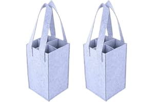 Hitopin 2PCS Flaschentasche, 4 Fächer Flaschentasch, Weinflasche Geschenk Tasche, Weintasche Flaschentasche, Flaschentaschen Filz, für Piknik Reise Party Outdoor (Grau)