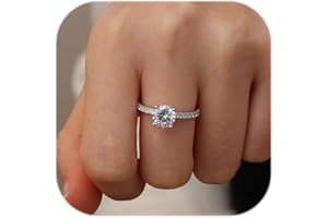 Milacolato Srebrne pierścionki 925 dla kobiet i dziewcząt, srebro próby 925, pozłacane 18-karatowym białym złotem, srebro wysokiej próby, cyrkonia, pierścionek zaręczynowy, cienka obrączka ślubna dla