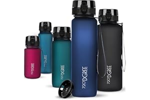 720°DGREE Botella uberBottle + colador – 350 ml, 500 ml, 650 ml, 1000 ml, 1,5 l, 2 l – Sin BPA – Botella de agua para deportes, escuela, niños, fitness, gimnasio, bicicleta, exterior – ligera