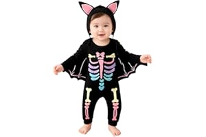 FUTERLY Disfraz Halloween Bebe, Disfraz Murcielago Bebe, Disfrazs Esqueleto Bebes, Disfraces Halloween Bebes, Traje Halloweens Bebé, Body Halloweens Bebé 0-24 Meses
