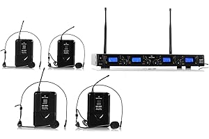 Malone UHF-550 Quartett 2 - Set de Microphones sans Fil 4 canaux UHF, Système de Microphones sans Fil, 4 Microphones à Main sans Fil, Bande de fréquences : 823-832 MHz, Grande autonomie, Noir