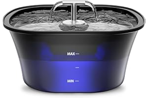 BalimoPet Cat Water Fountain for Drinking 2.5L/85oz with Dual Spouts – Automatic Cat Fountain, Ultra-Quiet Wired Pet Water Fountain with LED Light, Triple Filtration