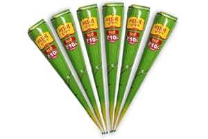 6 NAAZ DULHAN BROWN NATURAL MEHNDI INDIAN HENNA TATTOO CONES …