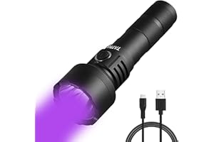 TATTU U2 UV Lampe de Poche 395nm Rechargeable Noir Lumière 10W Ultra-violet LED avec Câble de Charge Micro USB