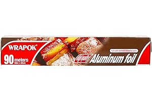 WRAPOK 1 x Kitchen Aluminum Foil Catering Food Service Tin Foil Roll for BBQ, Cooking, Grilling, Roasting - 30 cm x 90 m