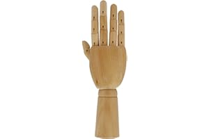 UxradG 7/10/12Inch Wooden Hand Manikin, Wood Art Mannequin Hand, Jointed Articulated Flexible Fingers Hand Mannequin for Sketching Drawing Painting Artwork Home Office Desk Decoration