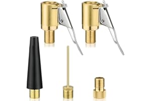 SARIPUTA Lot de 5 adaptateurs de valve multifonctions, compatibles avec Bosch EasyPump, comprend un adaptateur de valve, une aiguille à ballon, des accessoires de pompe à air, convient pour les pneus de