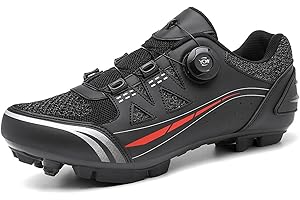 PENXZT MTB Cycling Shoes for Men Women Breathable Mountain Bike Shoes Compatible with SPD 2 Bolts Pedals Outdoor Cycle Shoes