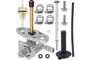 ZAMDOE 16950-HM8-003 Fuel Valve Petcock with Lever Screw for Honda Recon 250 TRX250 for Rancher TRX350 TRX420 for Foreman TRX450 for Rubicon TRX500FA Fuel Tank Switch Gas Valve with Knob Lever Lines