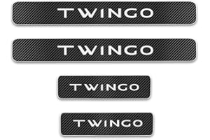 CWWHY 4 Pièces Voiture Fibre de Carbone Seuil Porte Plaques pour RENAULT TWINGO, Threshold Bar protection Autocollant Anti-Rayures Anti-Dirty Plinthes Pédale