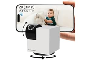 PARINNOV 2K(3MP) Camera Surveillance WiFi 360°, Babyphone Camera Interieur, Nocturne, Détection IA, Suivi Auto., Audio 2 Voies, Mode Privé, Caméra de Surveillance pour Animaux et Bébé, Alexa