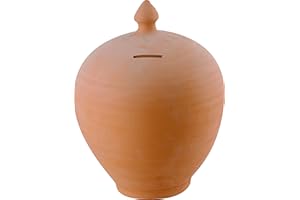 VETRINE INRETE Vetrineinrete® Salvadanaio in Terracotta Stile Vintage 3 Misure per conservare Soldi Salva risparmi Idea Regalo (Grande) P27