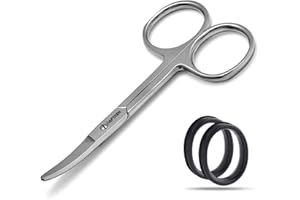 AFTREN Professionelle Kinderschere Ab 4 Jahren rechts Nagelschere Runde Spitze 4,5 Augenbrauen Wimpern Nasenhaare Ohren Schnurrbart Schnurrbart Linkshänder Edelstahlklinge