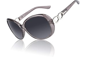 CGID Lunettes de Soleil Femme Polarisées Retro Grand Cadre Designer surdimensionné Protection UV400 Avec Strass MJ85