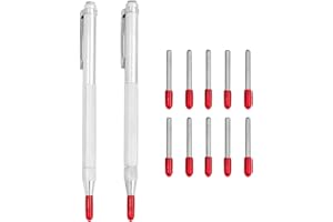 Bestgle 2PCS Pointe à Tracer en Carbure de Tungstènee, Stylo Magnétique pour Gravure sur Verre, Céramique, Acier Inoxydable et Métal – Inclut 10 Pointes Supplémentaires et Capuchon de Marquage Rouge