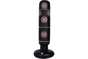 PLPLAAOO Nadmuchiwany Worek Treningowy Fight Clan, Nadmuchiwany Worek Treningowy Dla Dzieci 160 Cm Dla Dzieci W Wieku 3-12 Lat Z Rękawicami Bokserskimi Do Kickboxingu, Karate I Taekwondo Idealny Worek Boksersk