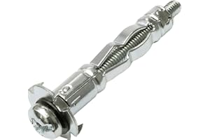 AERZETIX - C57423 - Juego de 10 Tacos de expansión Ø8x38mm para Placas de Yeso Cuerpo Hueco metálico - con Tornillo M4 - fijación en tabique seco - Color Plata