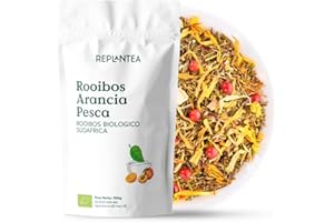 REPLANTEA CUIDAMOS TU NATURALEZA ROOIBOS ARANCIA E PESCA BIO 100g (50 Tazze) | Rooibos Fruttato Ideale per un Tè Freddo Senza Caffeina e Senza Zucchero REPLANTEA