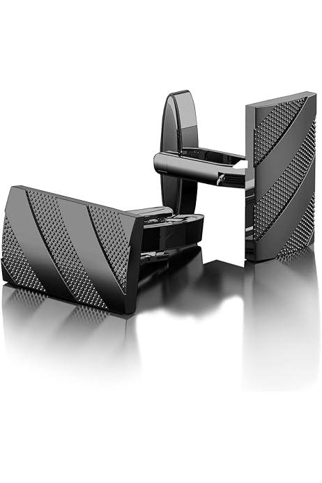 Mens Stainless Steel Tie Clips Set With Zirconia And Carbon Fiber Inlay