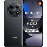 XIAOMI REDMI Note 15 5G Smartphone 8+256GB Negro bater&iacute;a de 5520 mAh | Pantalla AMOLED FHD+ de 6,77", Snapdragon 6 Gen 3, c&aacute;m